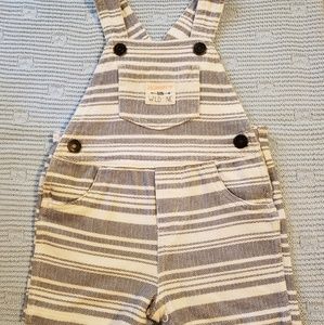Grey and White Striped Overall